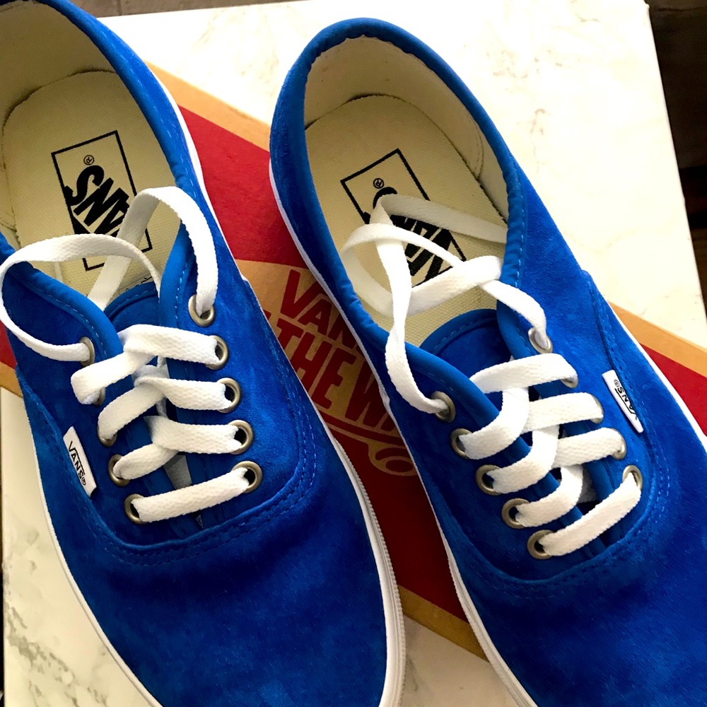 Vans Blue Suede Sneakers suede sneakers- Women 8.5. Beautiful Blue color.